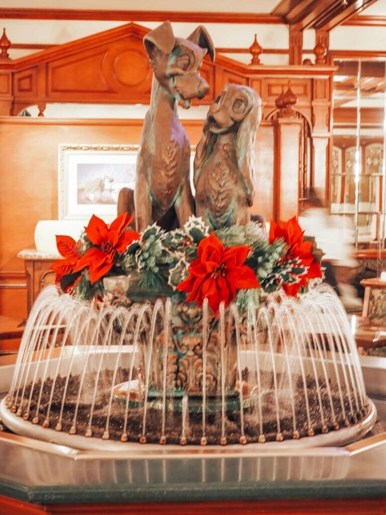 Tonys Town Square Lady and the Tramp Fountain