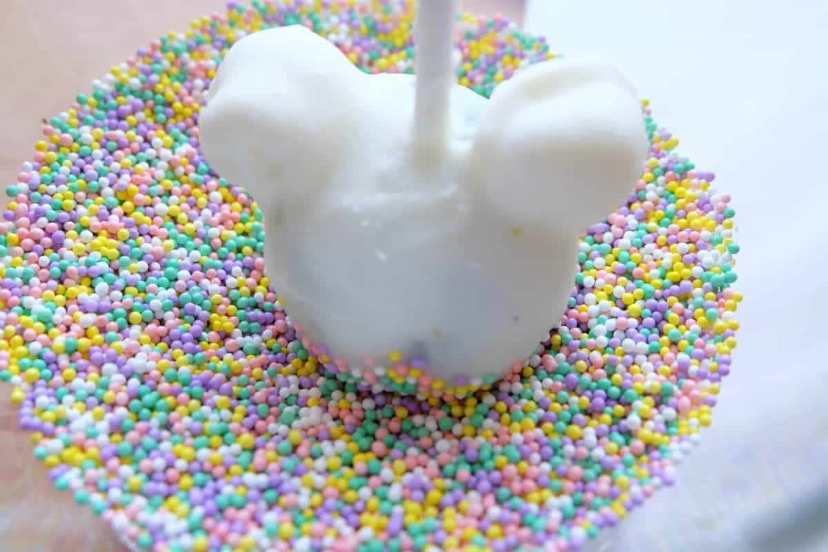 Mickey Mouse Cake Pops and Sprinkles