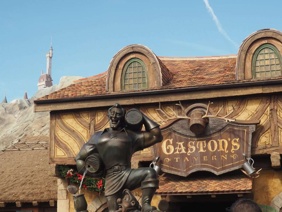 Gastons Tavern and Fountain at Magic Kingdom