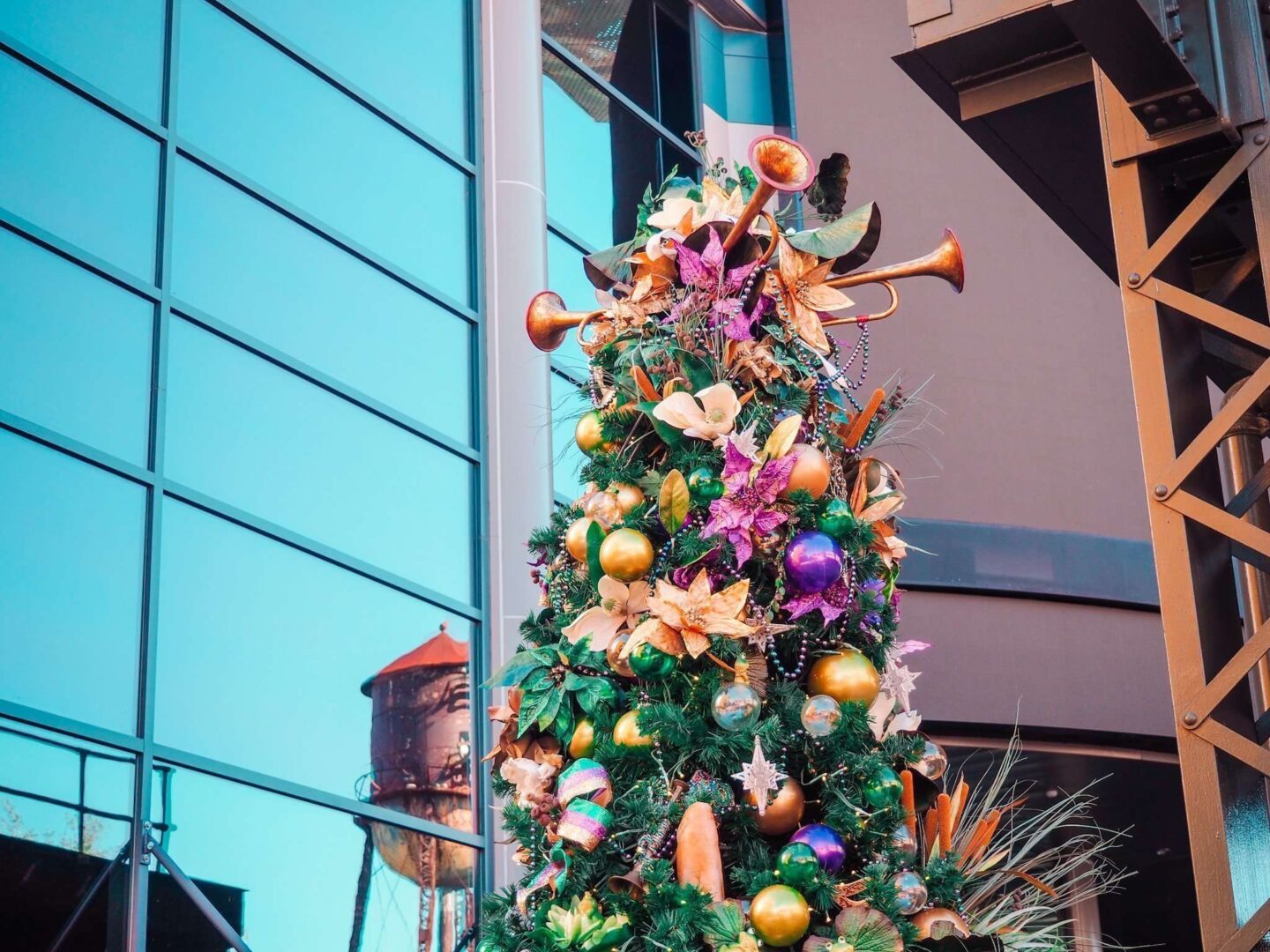 Mardi Gras Christmas Tree at Disney Springs Tiana