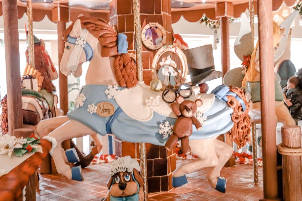 Gingerbread Displays at Disney Beach Club Carousel- Peter Pan