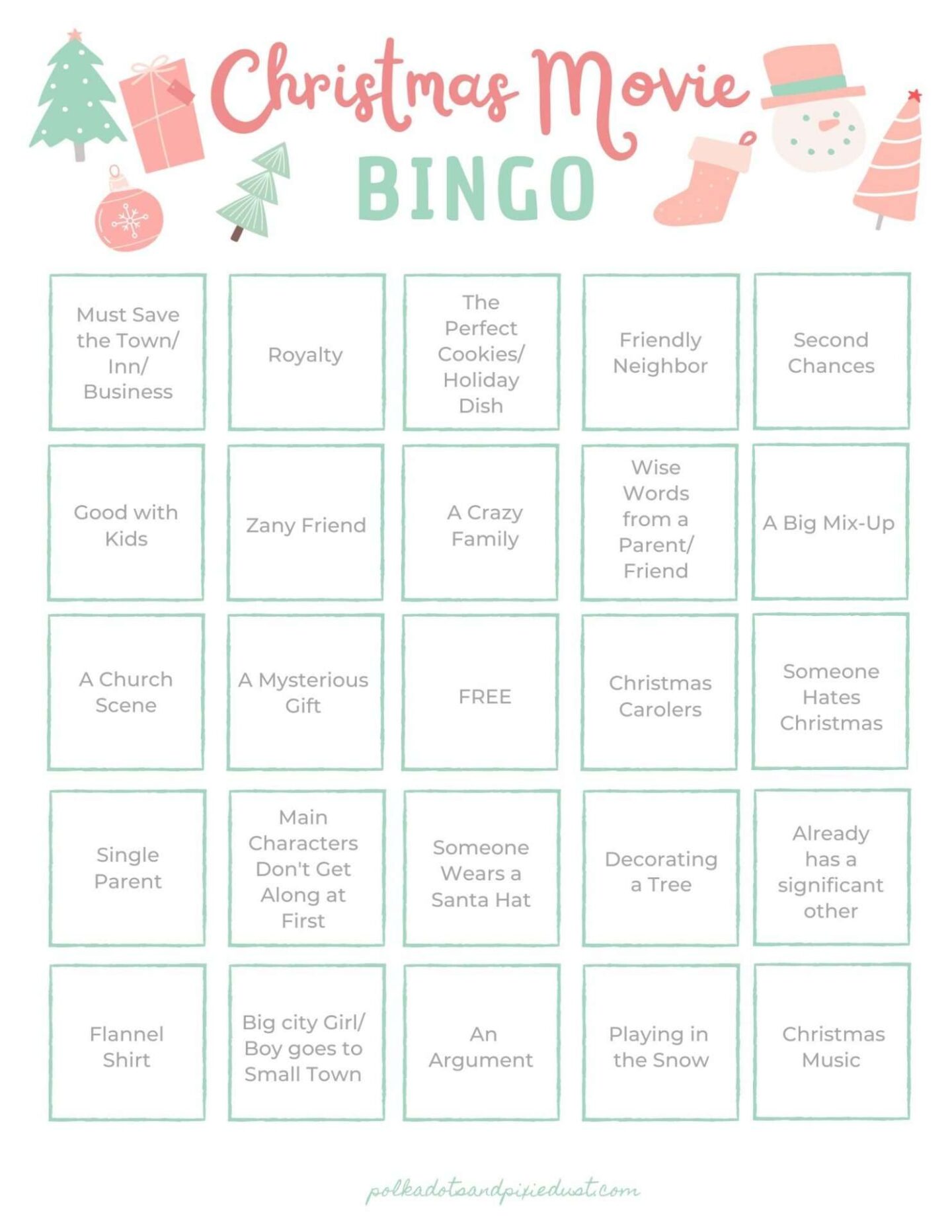 Christmas Movie Bingo Card Sets Free Printable