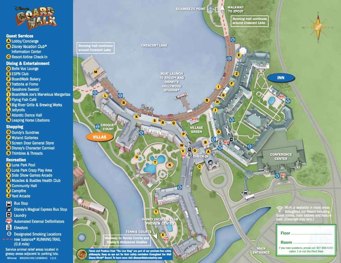 Boardwalk Inn Resort Map disney world