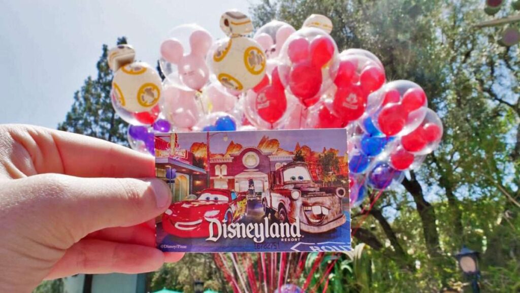 disneyland tickets and balloons