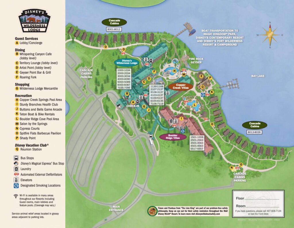 Wilderness Lodge Map