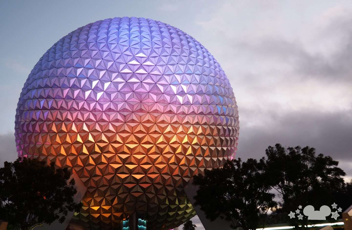 Epcot Spaceship Earth Ball Nighttime