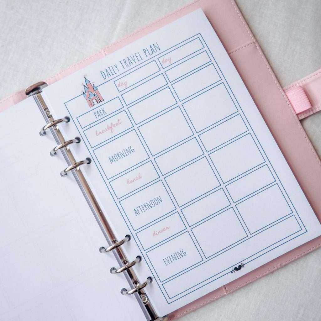 Disney Planner fill in inserts