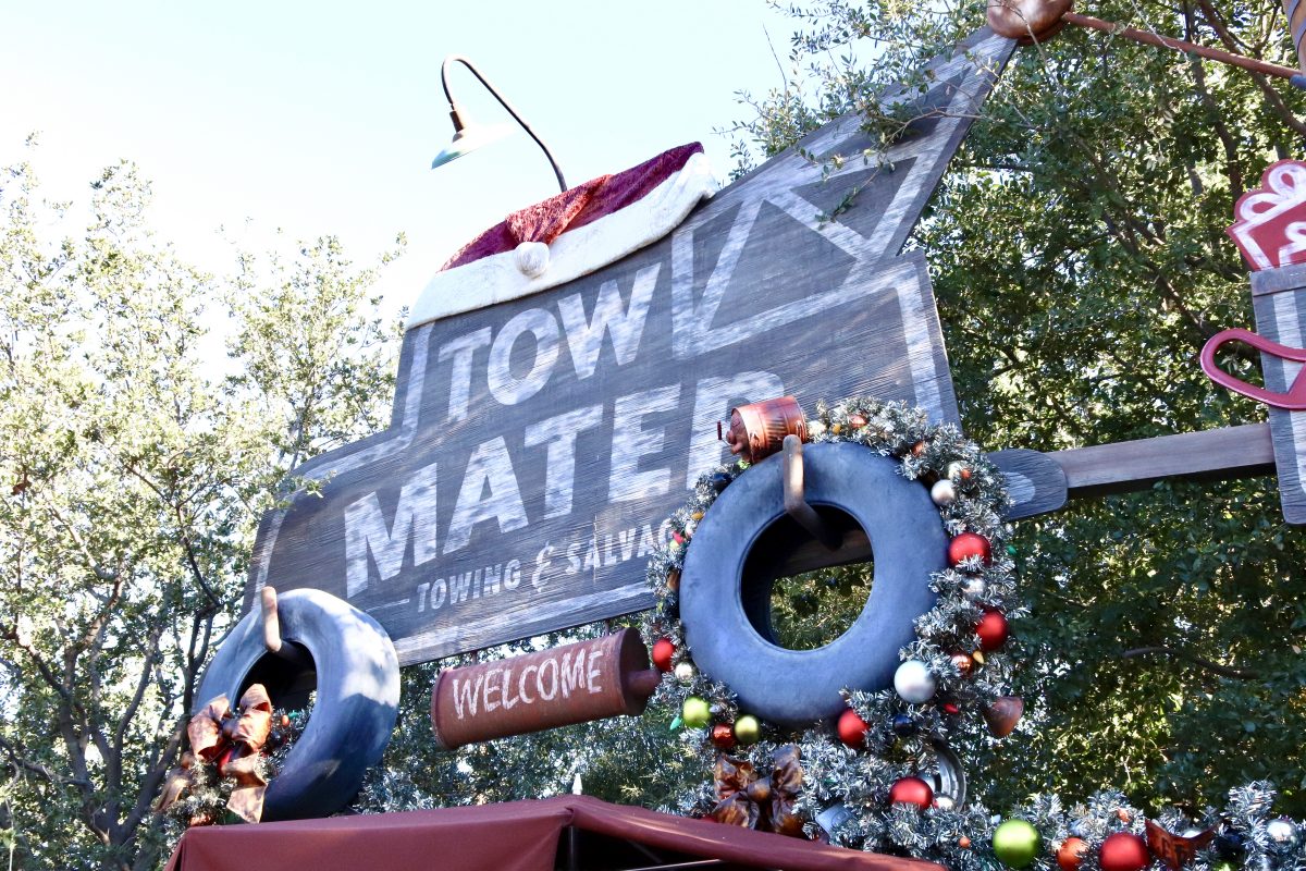Christmas Decorations in Cars Land California Adventure