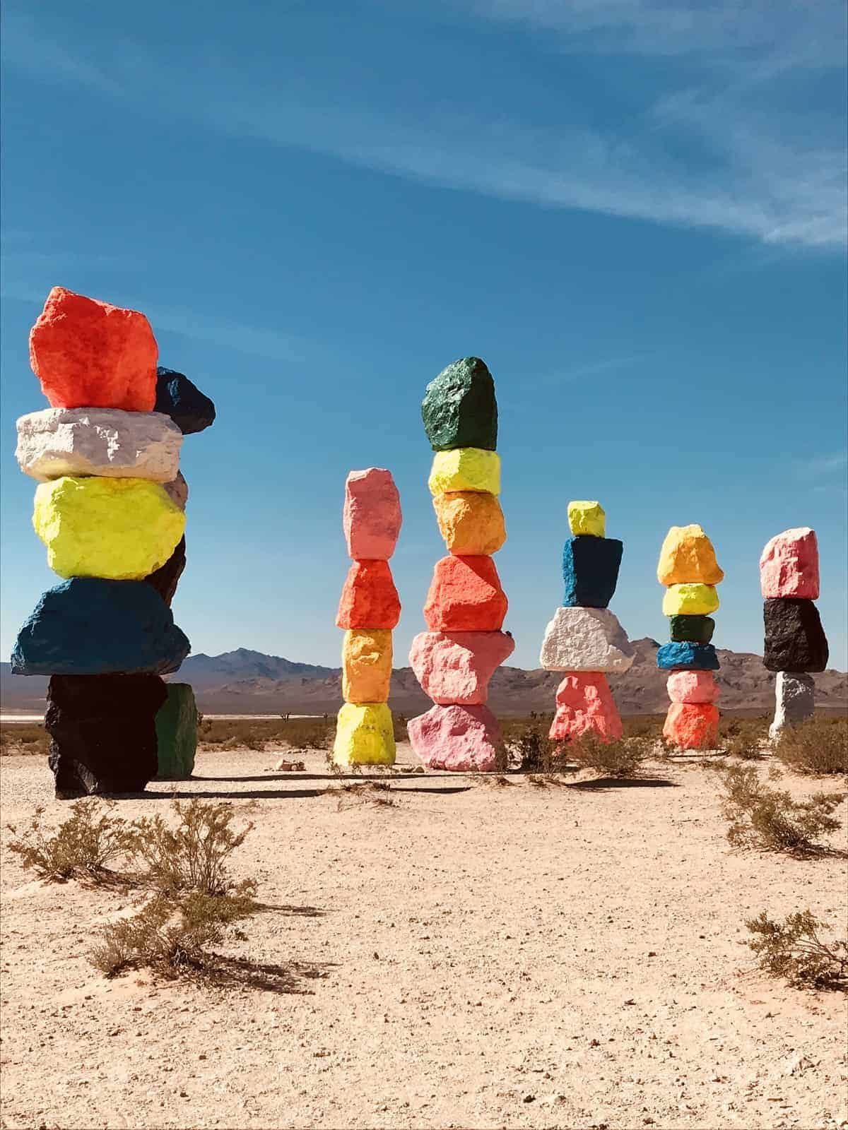 Seven Magic Mountains from Las Vegas to Disneyland Road Trip