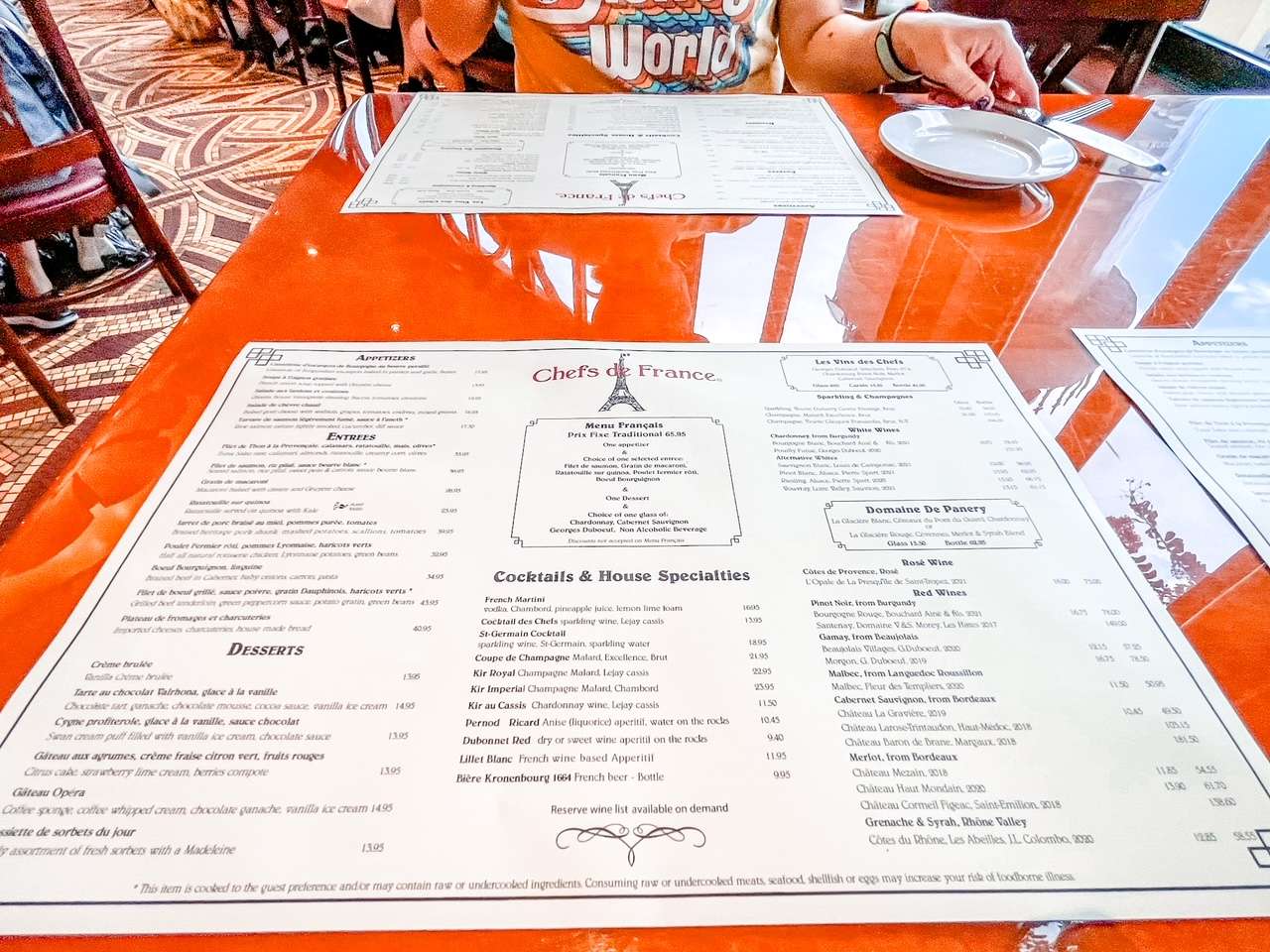 Chefs de France Menu