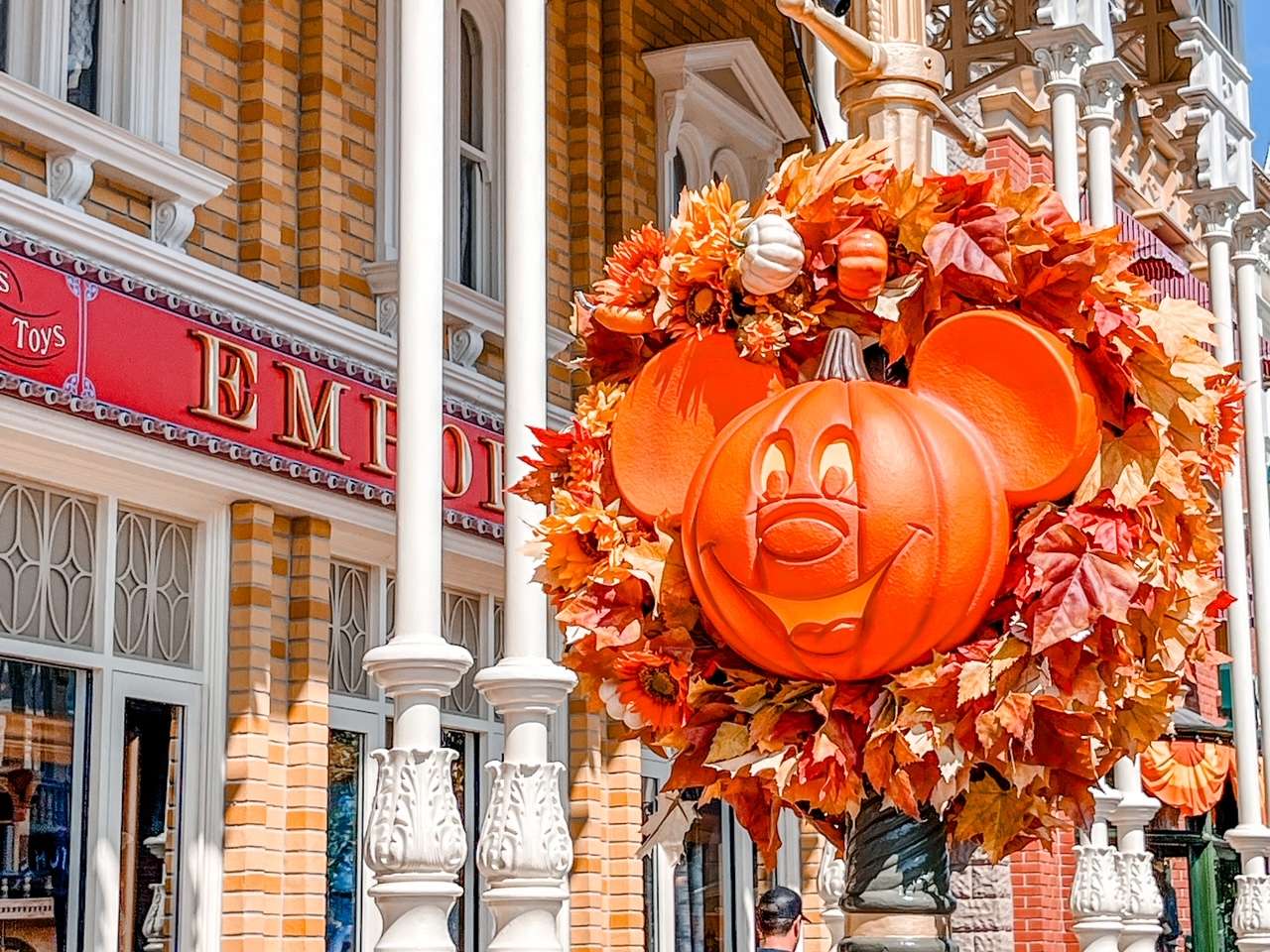 Mickey Wreath on Main Street Magic Kingdom Halloween