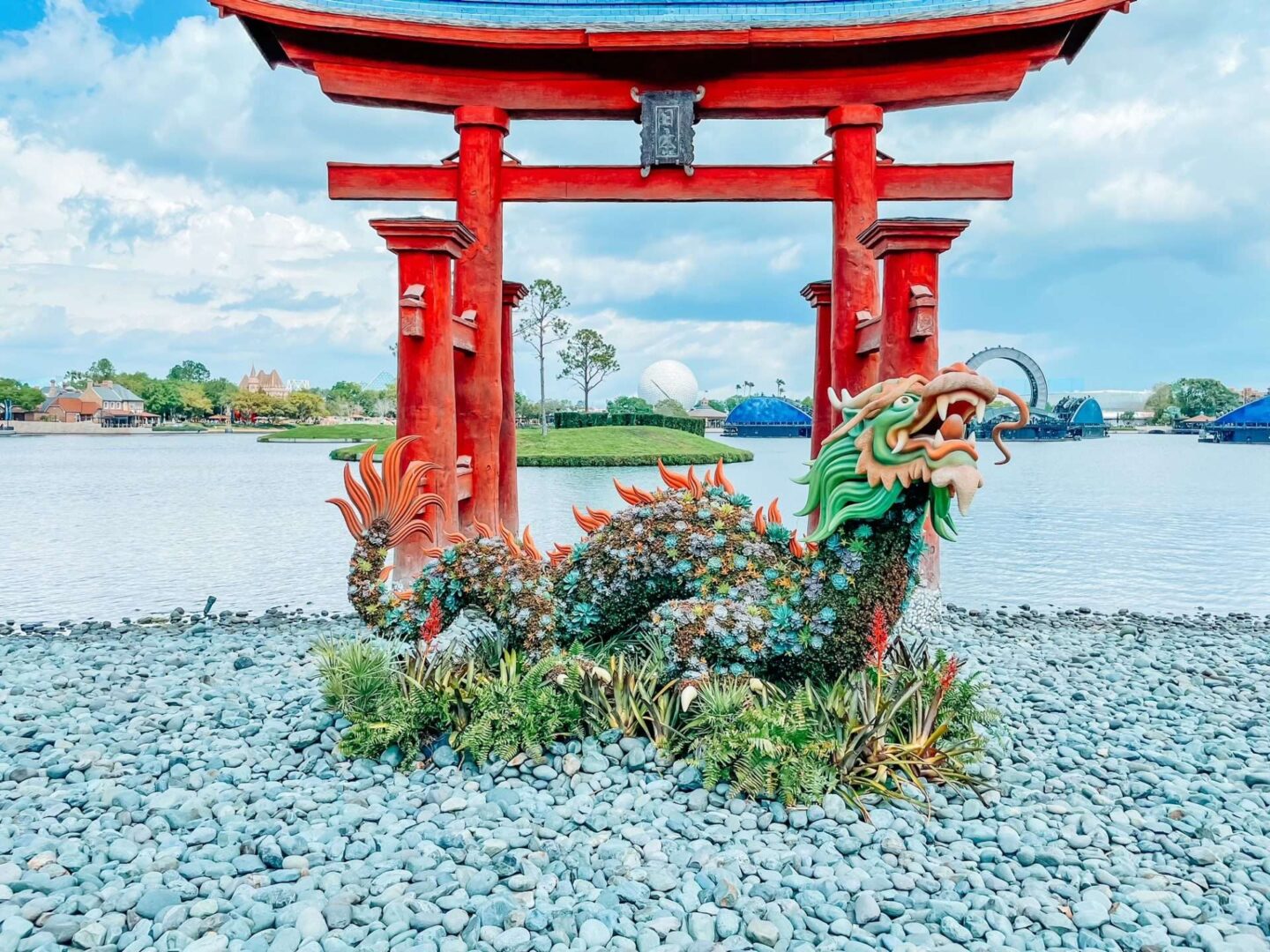 Japan Dragon Flower and Garden Topiary Disney