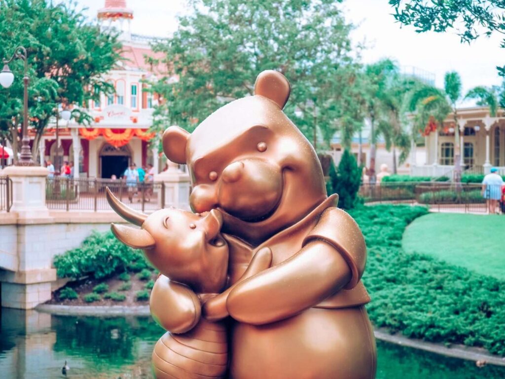 Winnie the Pooh and Piglet Statue at Magic Kingdom