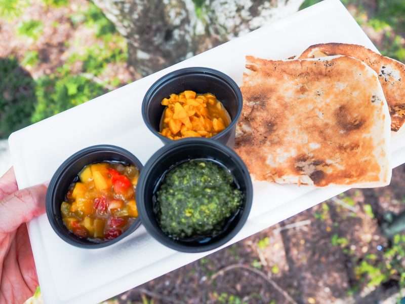 Naan and Sauces at Disney Food and wine EPCOT India