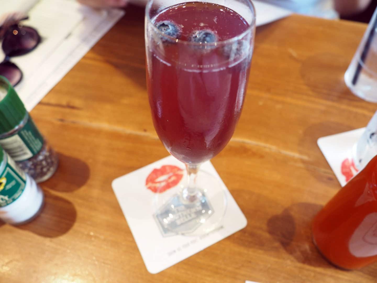 Blueberry Mimosa at Chef Art Smiths Homecoming