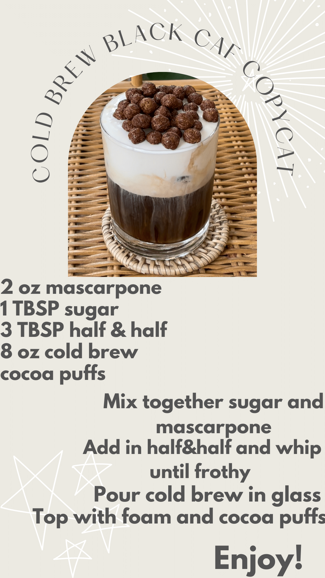 Cold Brew Black Caf Cocoa Puffs Recipe