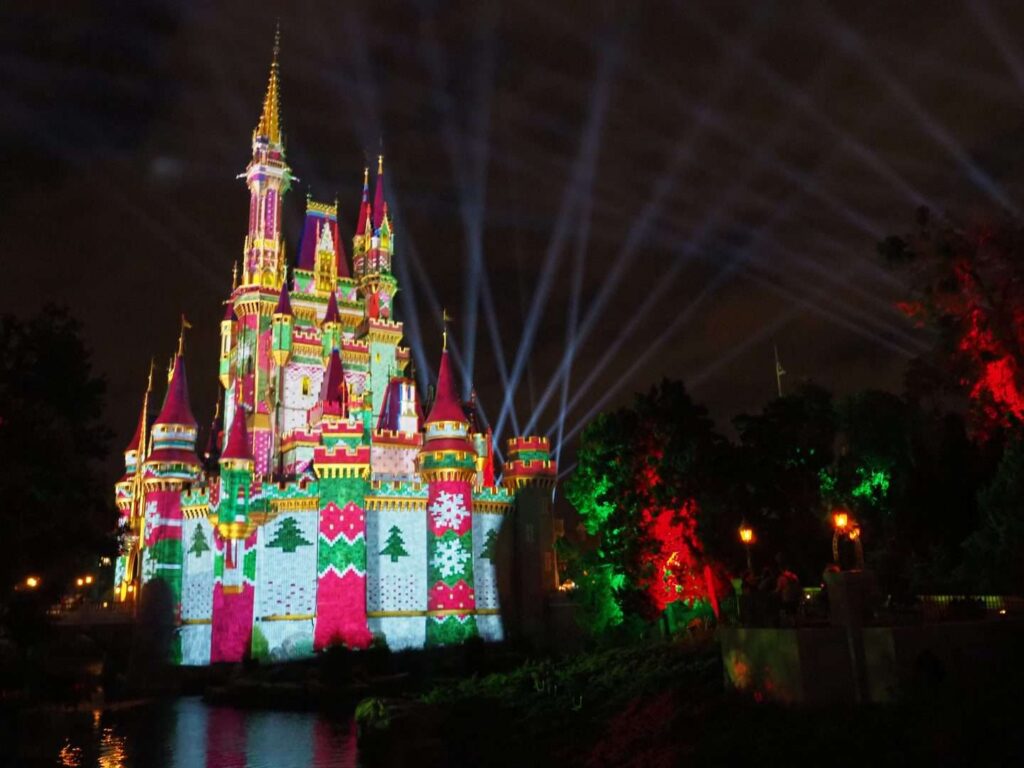 Christmas Castle at Disney Magic Kingdom