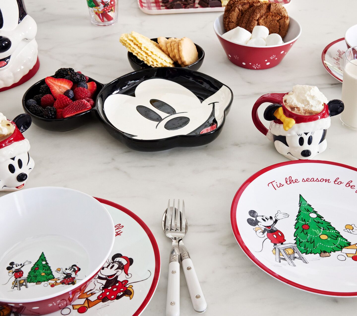 Mickey Mouse Christmas Dinner Sets Pottery Barn