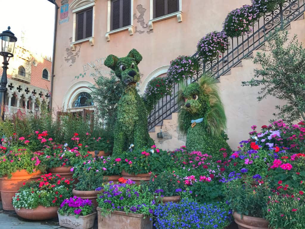 Epcot Flower and Garden Lady and the Tramp