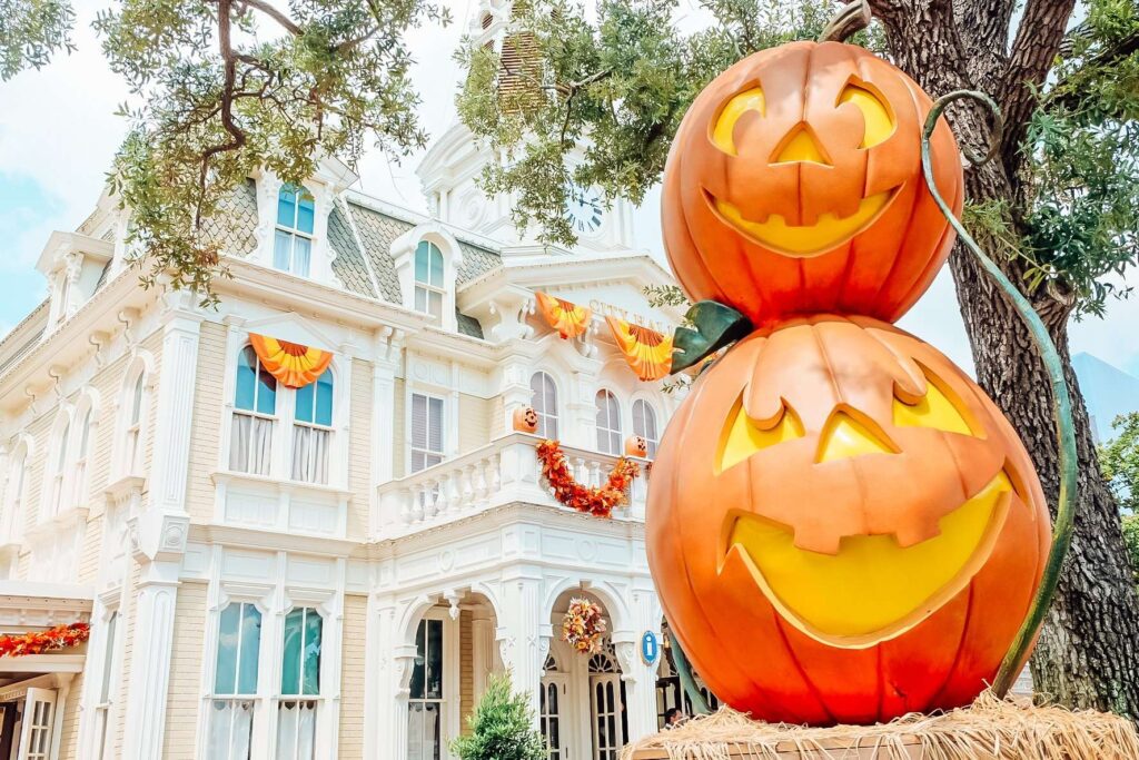 Halloween at Magic Kingdom Pumpkins on Main Street