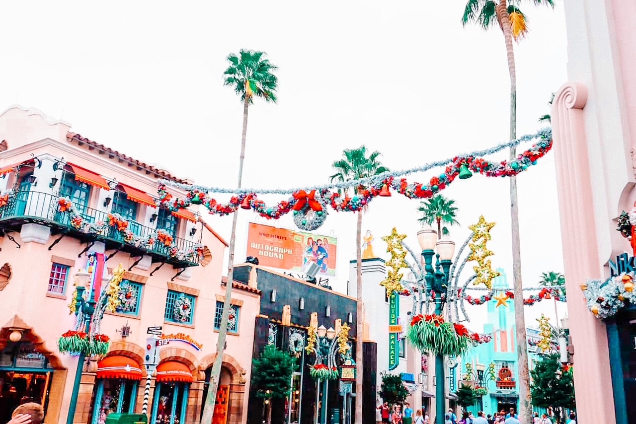 Disney Hollywood Studios Christmas Decorations on Hollywood Boulevard