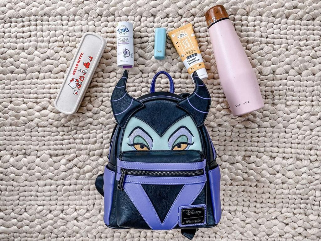 Maleficent Disney Bag and Packing a Day Bag for Disney