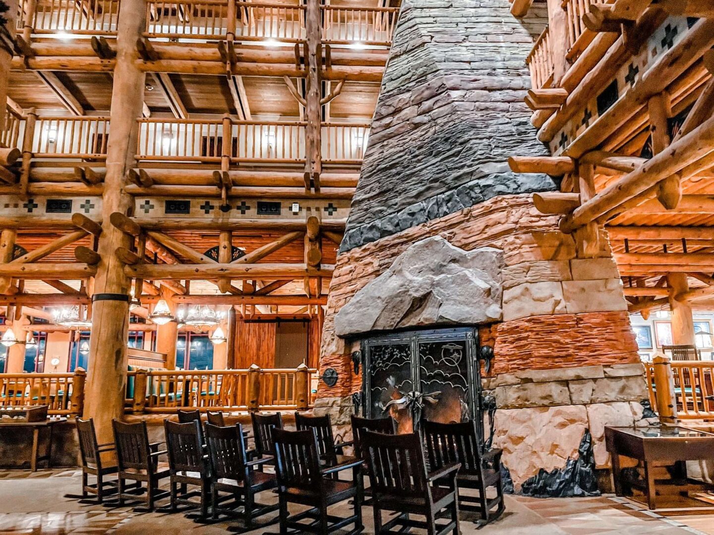 Wilderness Lodge Lobby and Fireplace