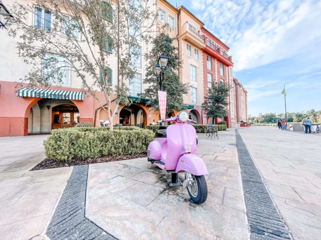Vespa Photo Op at Loews Portofino Walking Path