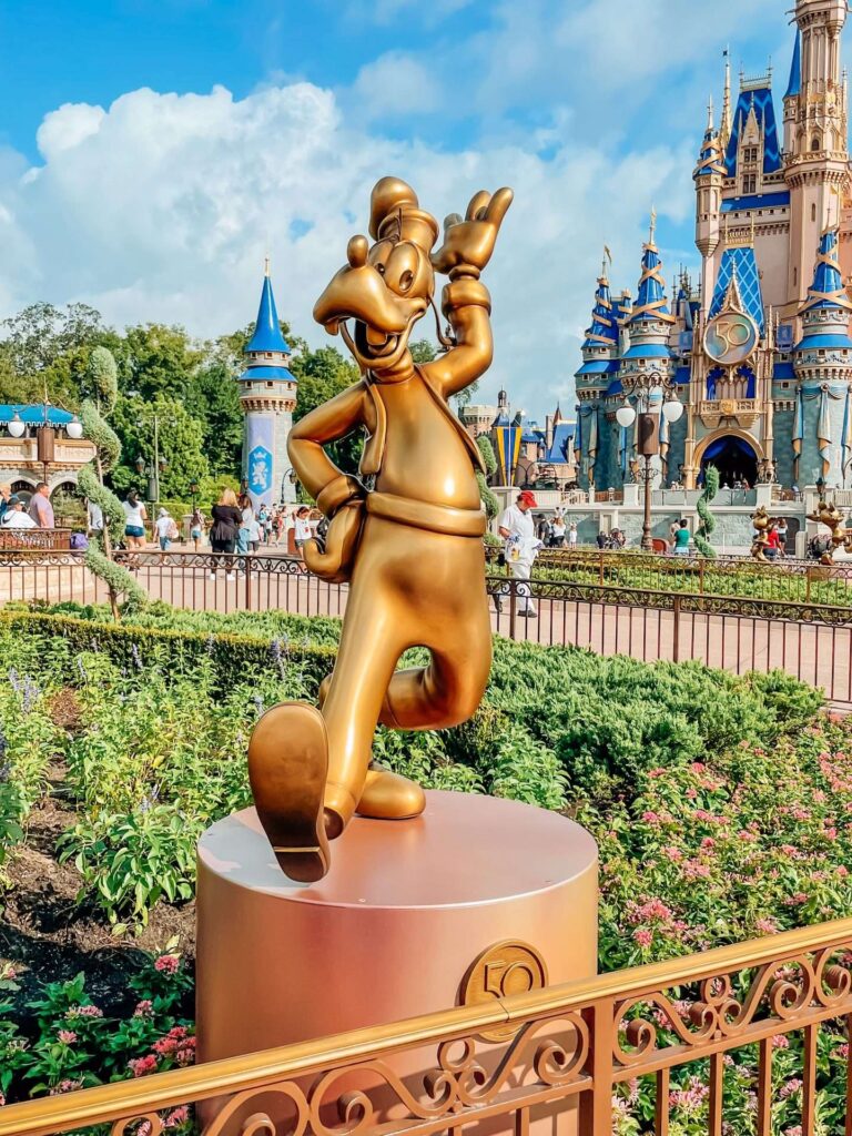 Goofy Gold character Statue Disney World