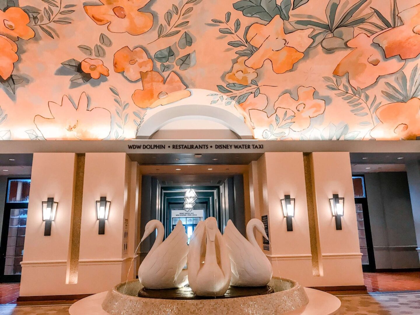 Swan Fountain at the Swan Hotel Disney Boardwalk