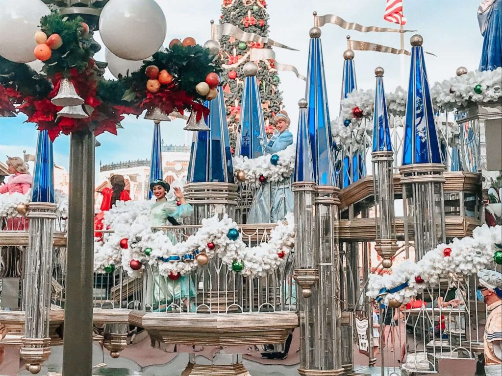 Disney Princesses at Christmas Parade Magic Kingdom