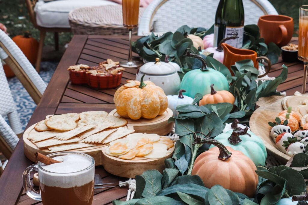 Fall Brunch Tablescape with Pumpkins