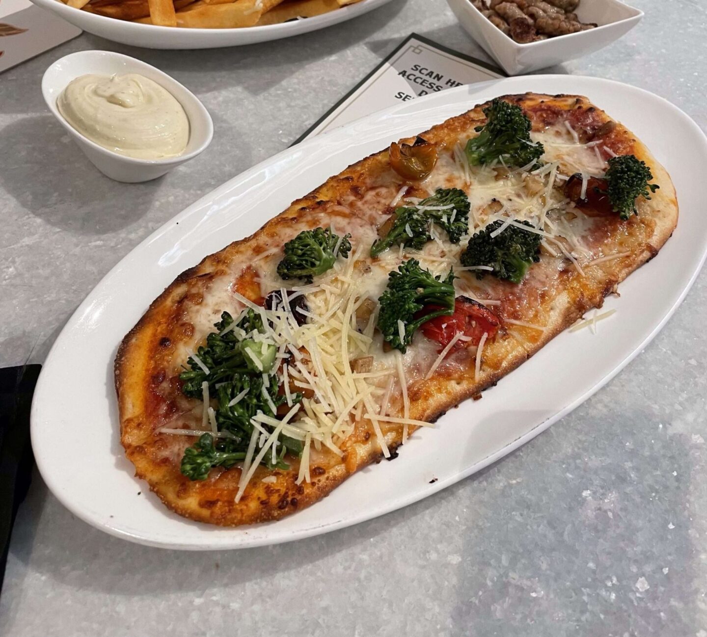 flatbread at enchanted rose lounge