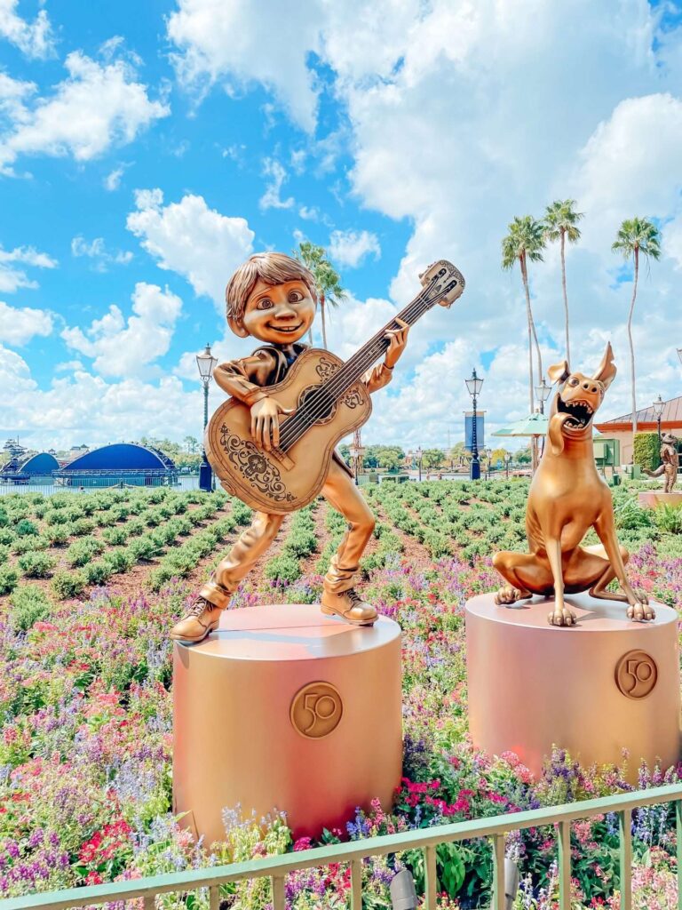 Miguel and Dante Coco Statue at Epcot