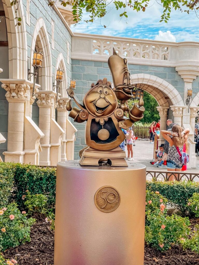 Lumiere and Cogsworth Statue at Magic Kingdom