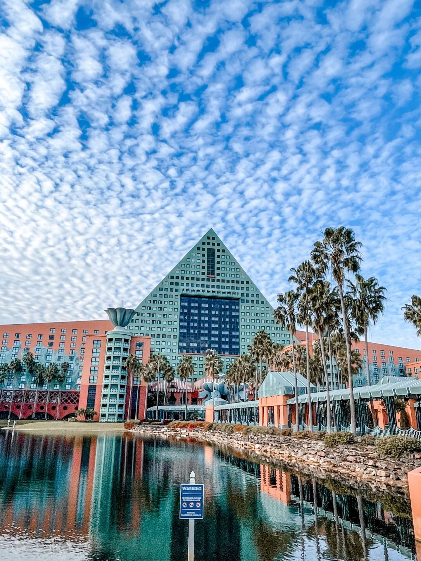 Dolphin Hotel at Disney Boardwalk Views and Clouds