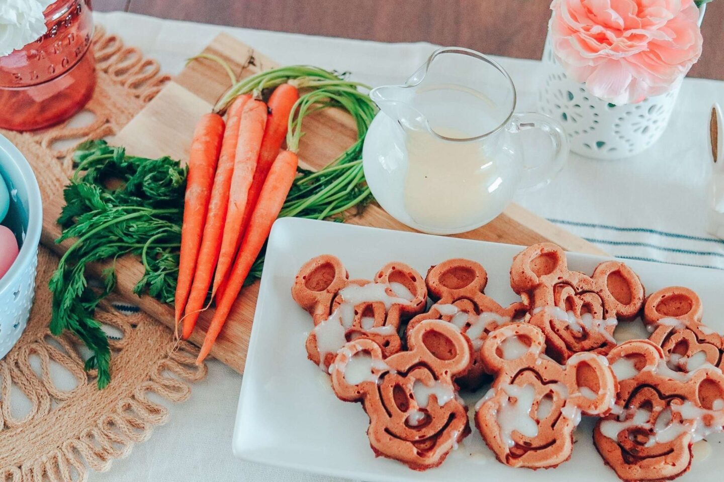 Mickey Waffles with Cream Cheese Icing