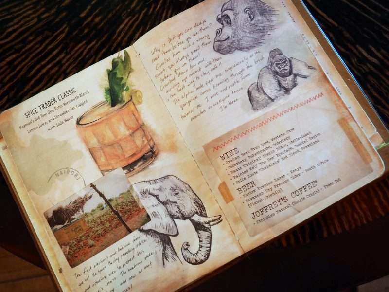 Menu Nomad Lounge disney world animal kingdom