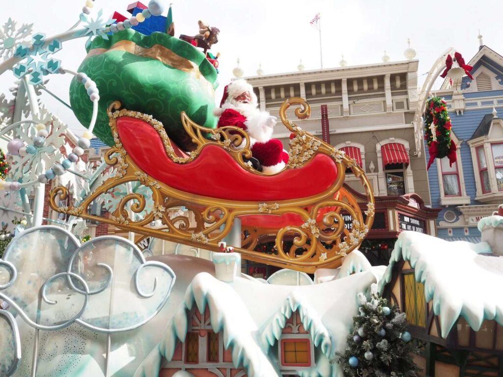 Santa Claus at Disney World Christmas Parade
