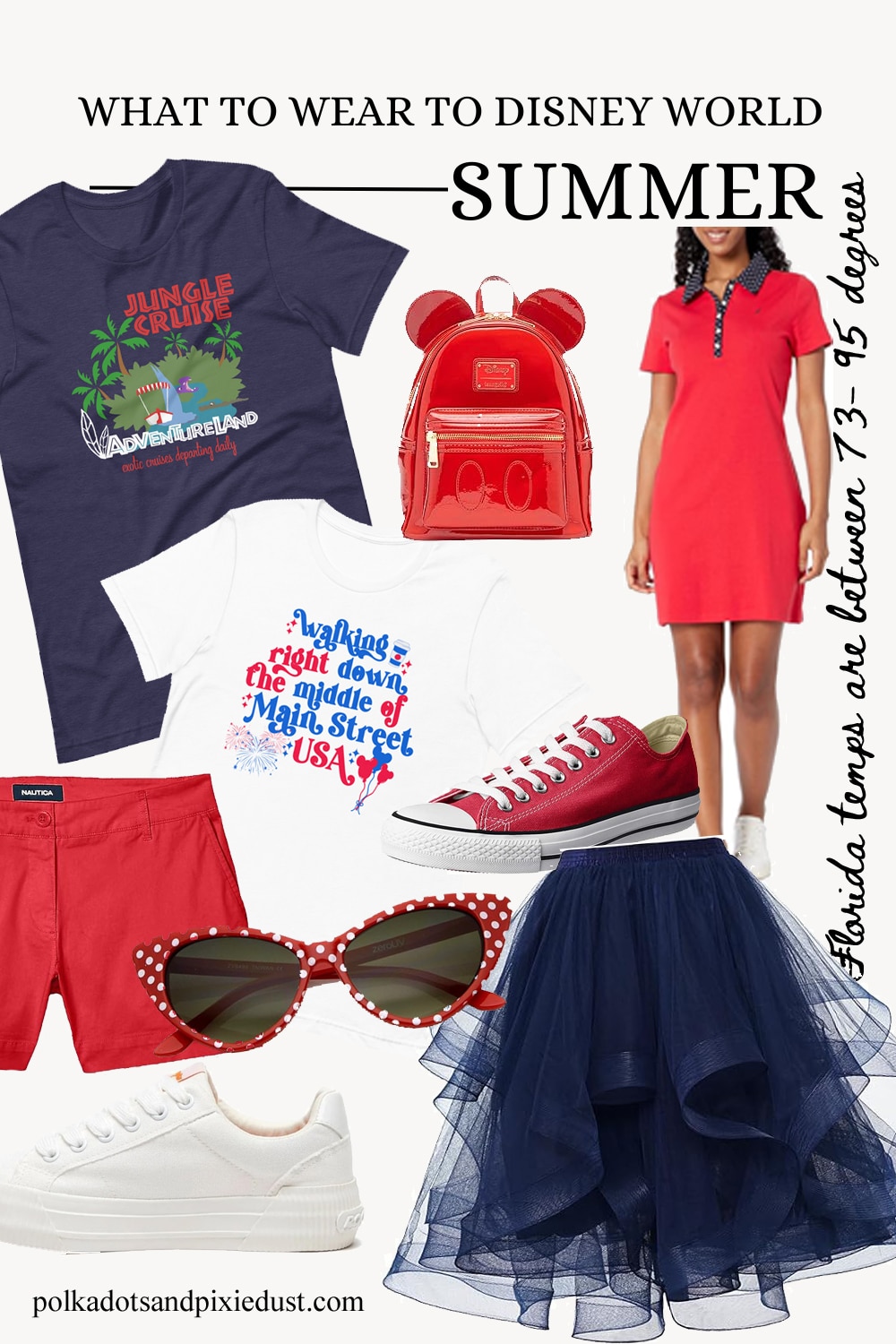 Disney Outfits for Family Red White and Blue Shirts