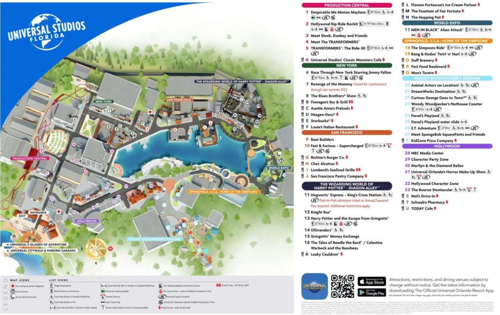 universal studios florida map