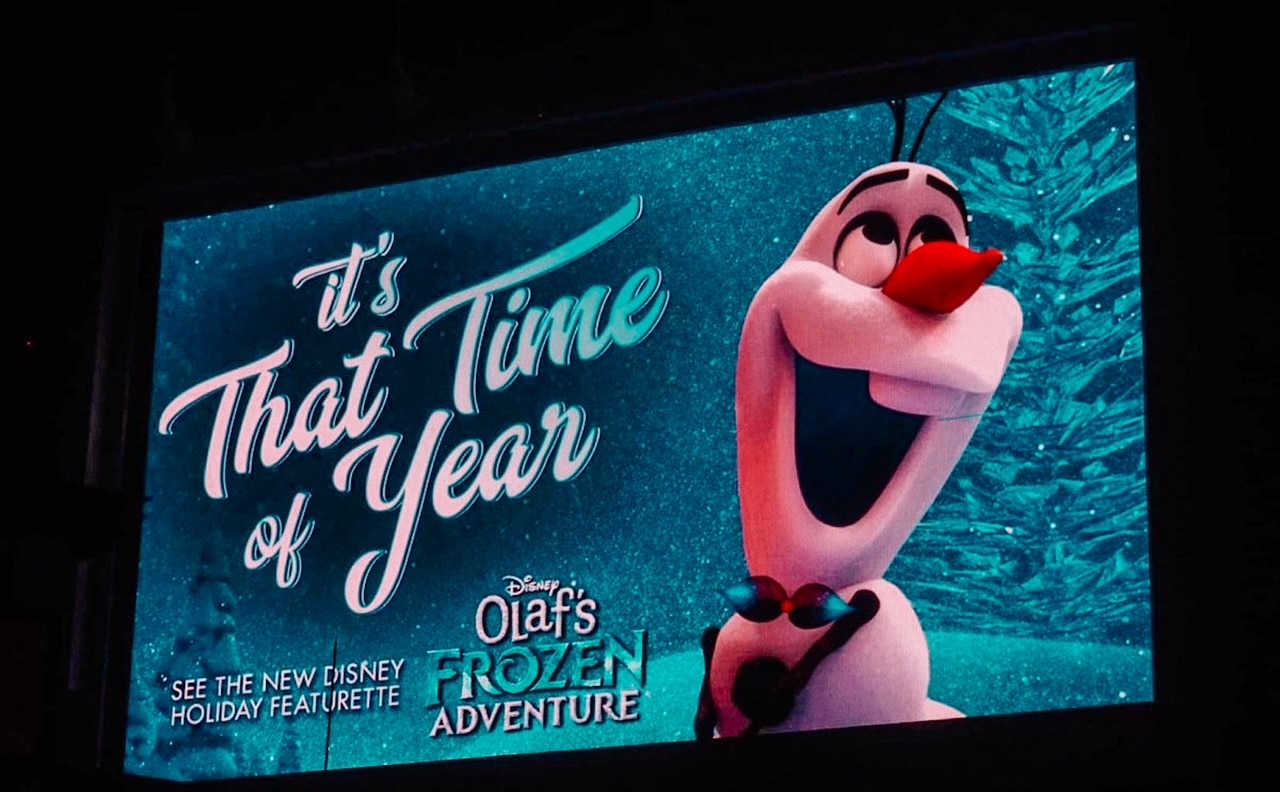 Olaf Billboard Christmas at Hollywood Studios