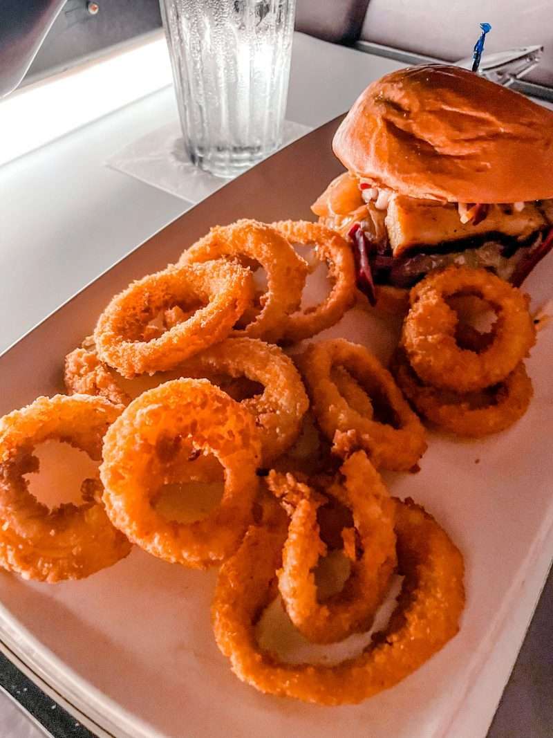 Burgers at Sci Fi Dine In Theater Restaurant