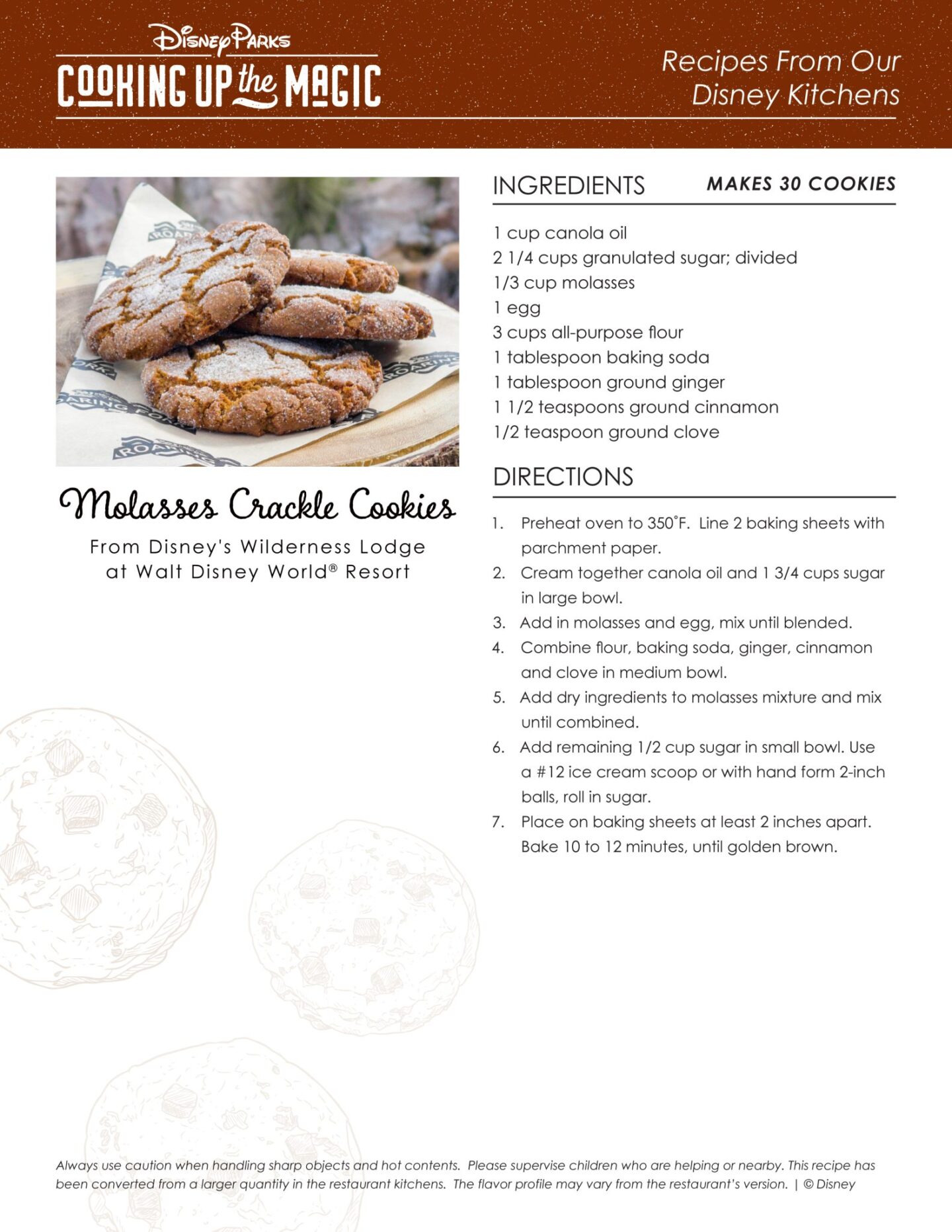 Molasses Crackle Cookies Disney Recipe