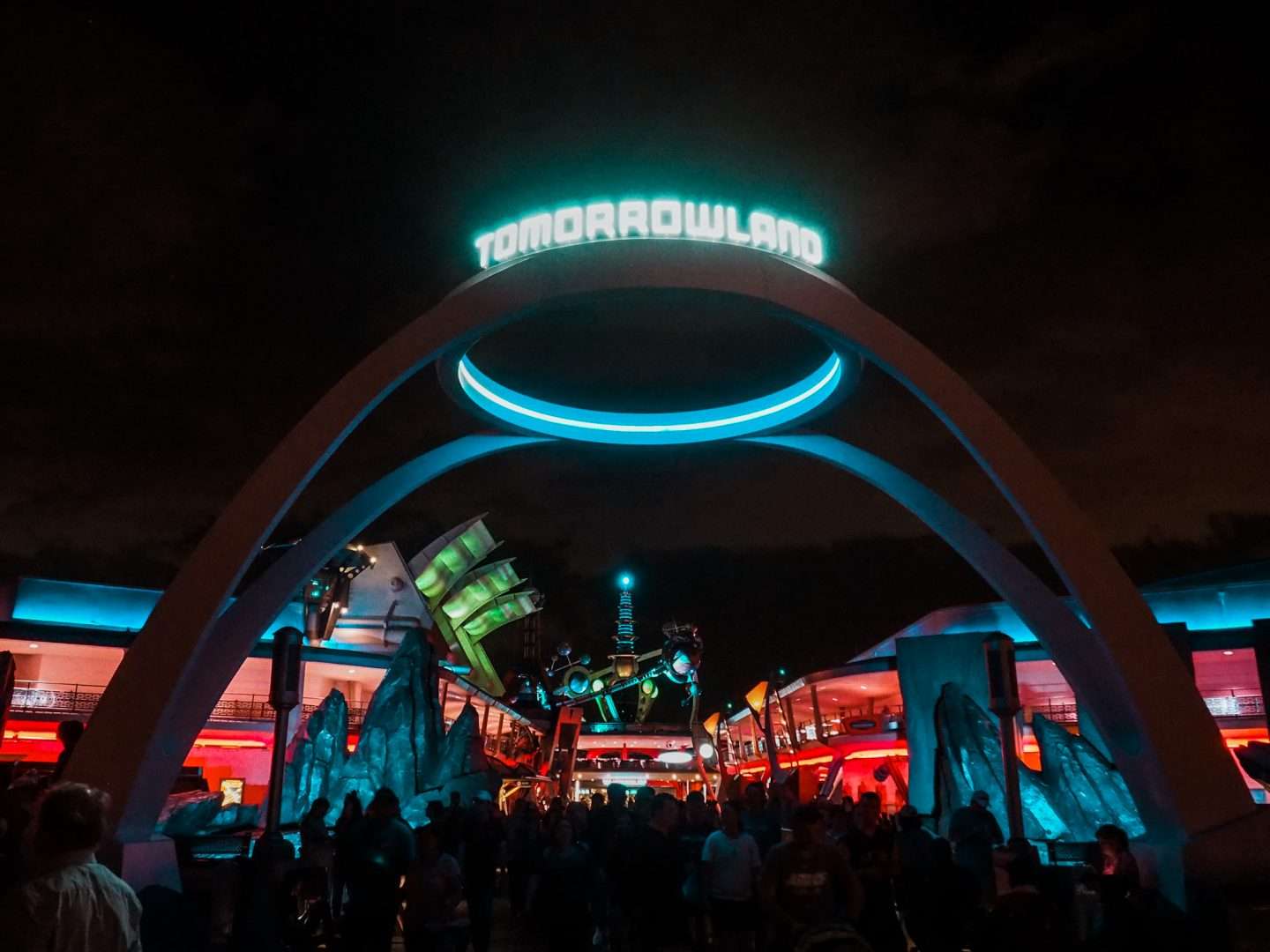 Tomorrowland Sign After Hours at Magic Kingdom