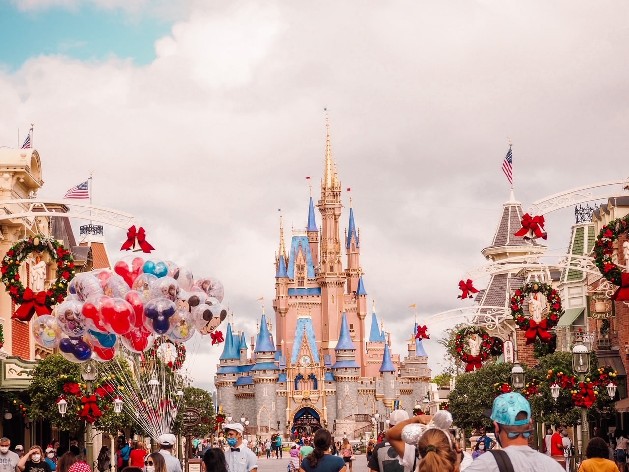 Cinderellas Castle Christmas Time at Magic Kingdom