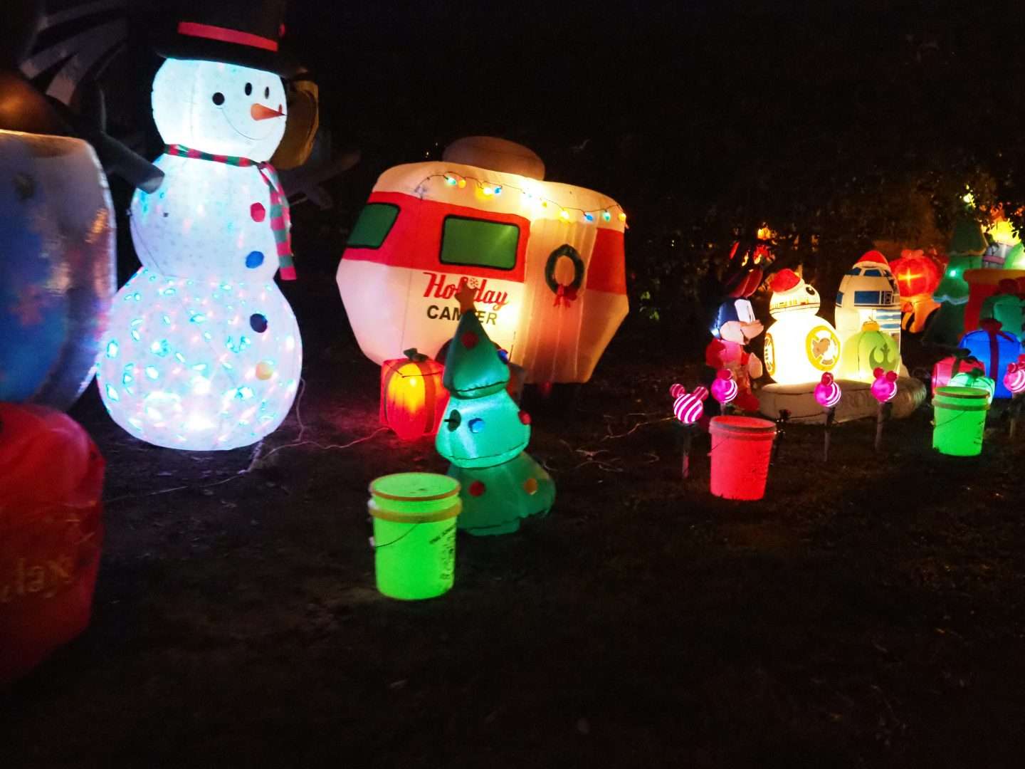 Christmas decorations at Fort Wilderness Campground