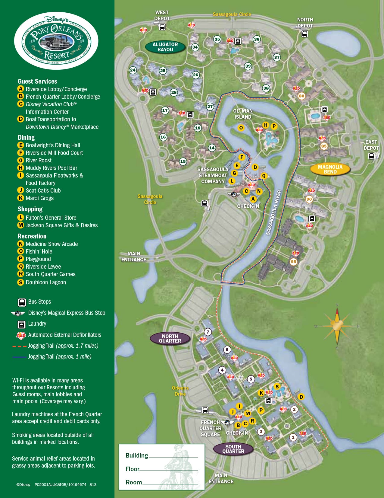 Disney Port Orleans Riverside and French Quarter Map