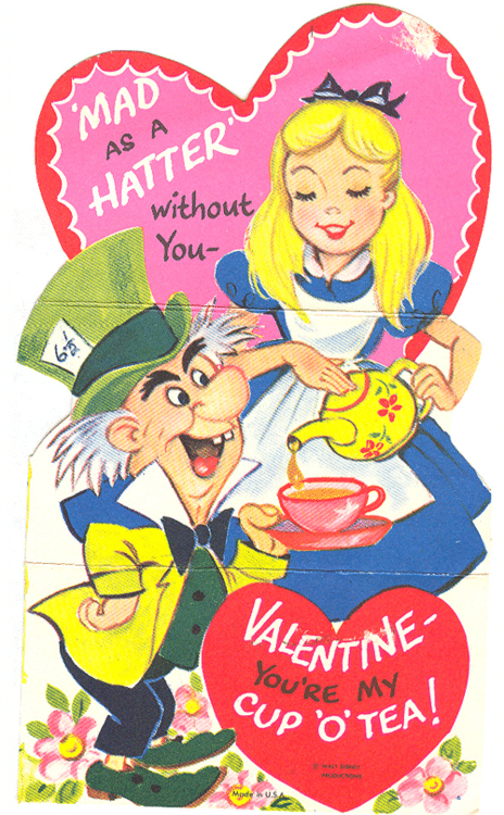 Alice in wonderland Valentines Vintage