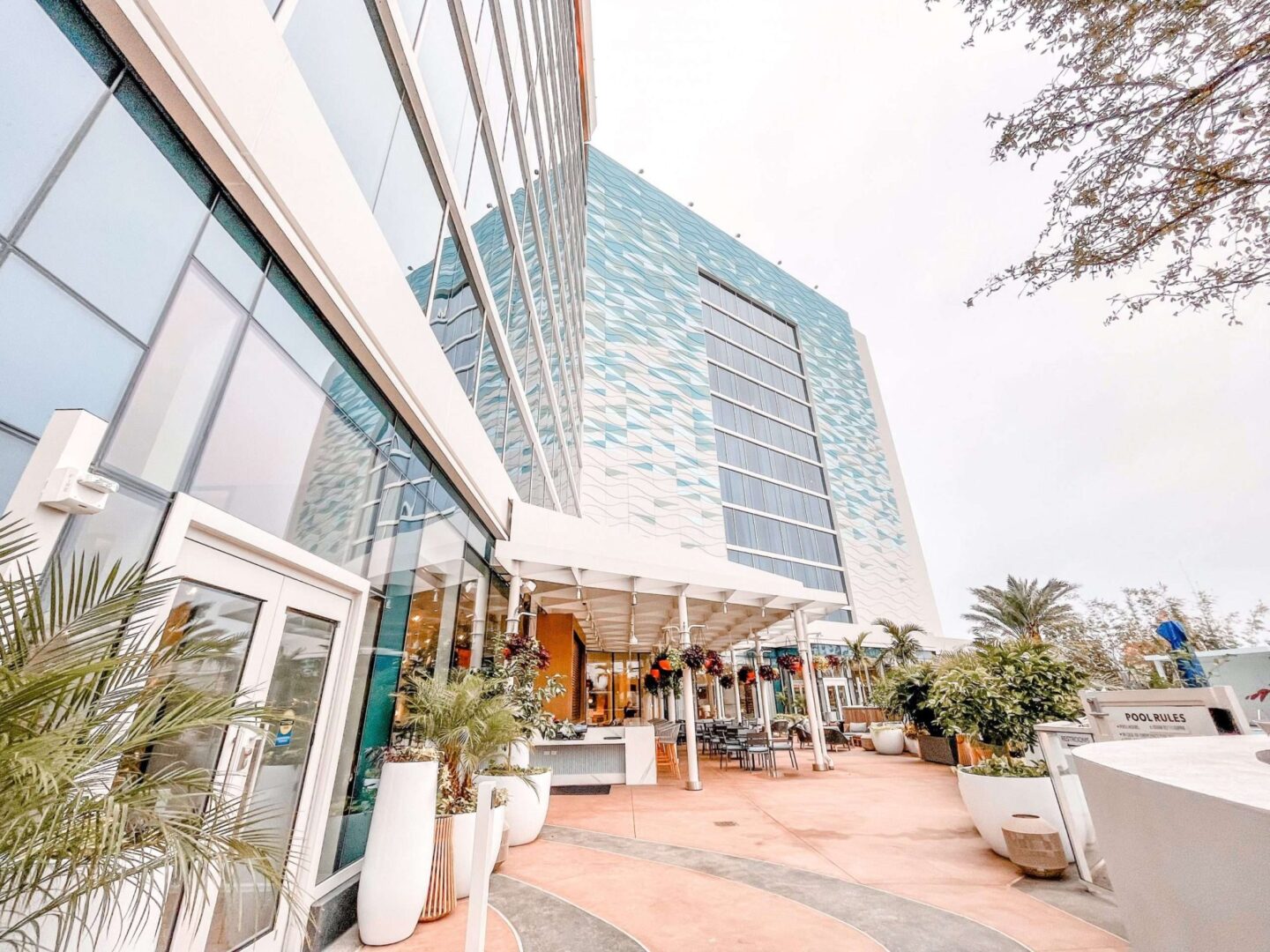 Patio at Disney World Swan Reserve Resort